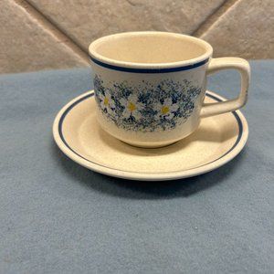 Vintage Temper-Ware By Lenox Dewdrops 4 Cups & Saucers Dishwasher/Oven/Freezer